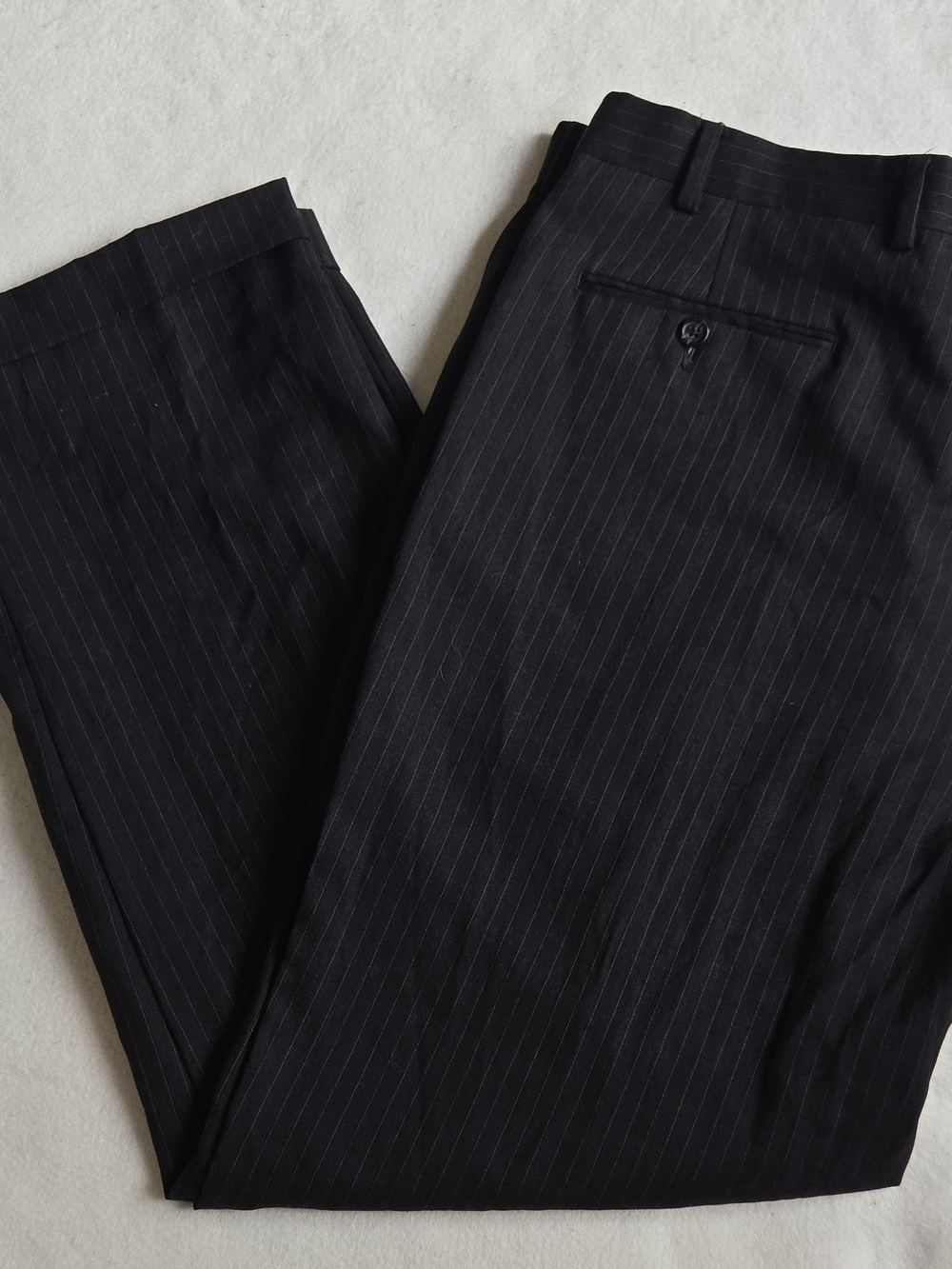 Chaps 100% Wool Pinstripe Dress Trousers